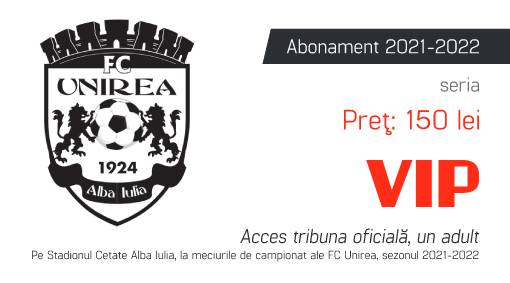 Abonament VIP AFC Unirea 1924 Alba Iulia